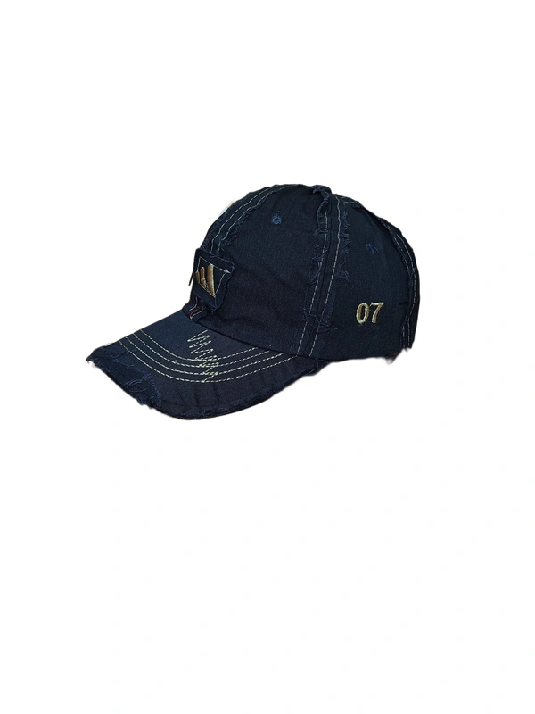 MEN'S EMBROIDERED COTTON MATERIAL MULTI COLOR STYLISH CAP CLOSURE TYPE METAL BUCKLE  - FREE SIZE, 6