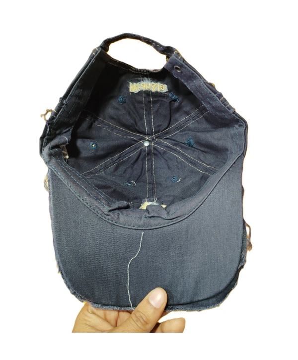 MEN'S EMBROIDERED COTTON MATERIAL MULTI COLOR STYLISH CAP CLOSURE TYPE METAL BUCKLE  - FREE SIZE, 6