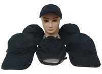 MEN'S  EMBROIDERD COTTON MATERIAL BLACK COLOR STYLISH CAP CLOSURE TYPE -METAL BUCKLE  - FREE SIZE, 6