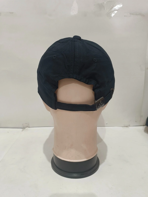 MEN'S  EMBROIDERD COTTON MATERIAL BLACK COLOR STYLISH CAP CLOSURE TYPE -METAL BUCKLE  - FREE SIZE, 6