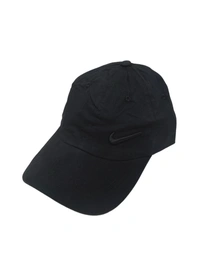 MEN'S  EMBROIDERD COTTON MATERIAL BLACK COLOR STYLISH CAP CLOSURE TYPE -METAL BUCKLE  - FREE SIZE, 6