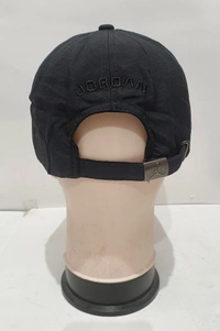 MEN'S EMBROIDERED PARASHUITE MATERIAL BLACK COLOR STYLISH CAP CLOSURE TYPE -METAL BUCKLE  - FREE SIZE, 6
