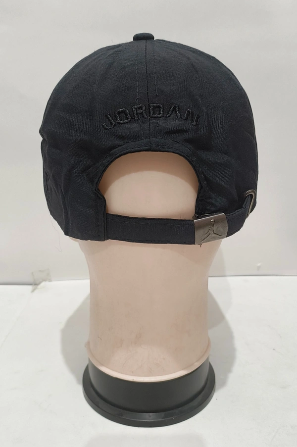 MEN'S EMBROIDERED PARASHUITE MATERIAL BLACK COLOR STYLISH CAP CLOSURE TYPE -METAL BUCKLE  - FREE SIZE, 6