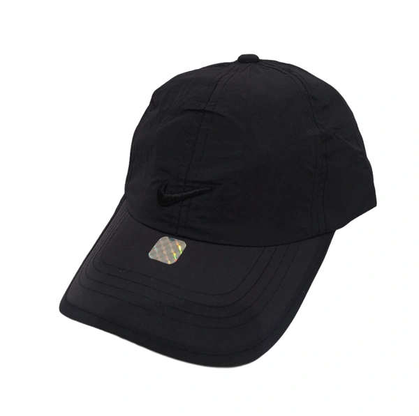 MEN'S EMBROIDERED PARASHUITE MATERIAL BLACK COLOR STYLISH CAP CLOSURE TYPE -METAL BUCKLE  - FREE SIZE, 6