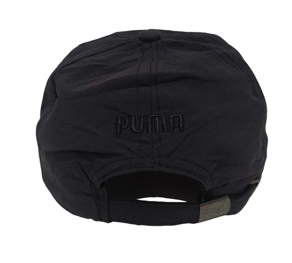 MEN'S EMBROIDERED PARASHUITE MATERIAL BLACK COLOR STYLISH CAP CLOSURE TYPE -METAL BUCKLE  - FREE SIZE, 6