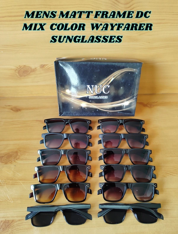 MENS MATT FRAME DC MIX COLOR WAYFARER SUNGLASSES - FREE, 12