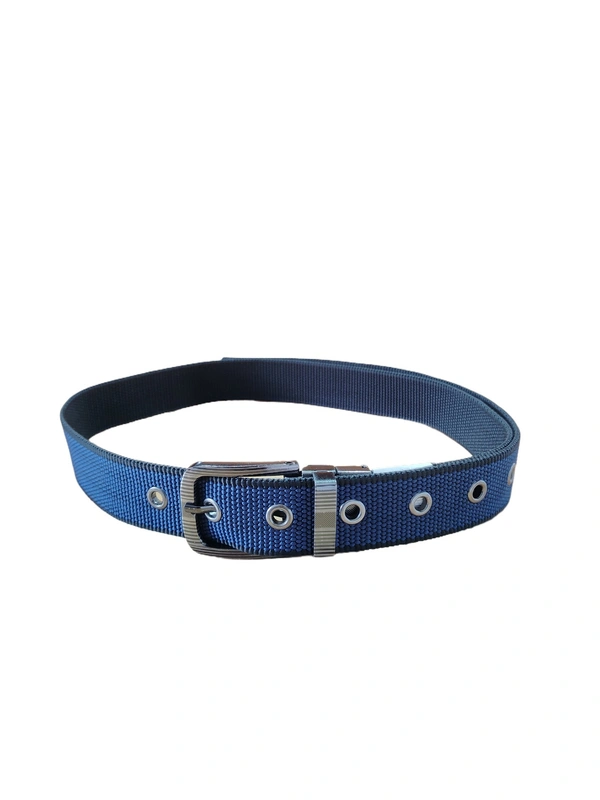 MENS NYLON MULTI COLOR REVERSIBILE PIN HOLE HEAVY BUCKLE BELT  - FREE, 12