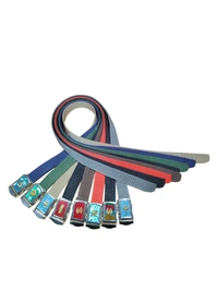 KIDS INDIAN NYLON MULTI COLOR MIX DESIGN ARMY BUCKLE BELT  - SMALL, 12