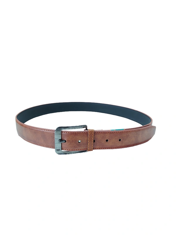 MENS PU LEATHER TAN COLOR HEAVY PIN HOLE BUCKLE   BELT  - FREE, 6