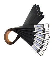 MENS PU LEATHER BLACK COLOR HEAVY KANTA BUCKLE BELT  - FREE, 6