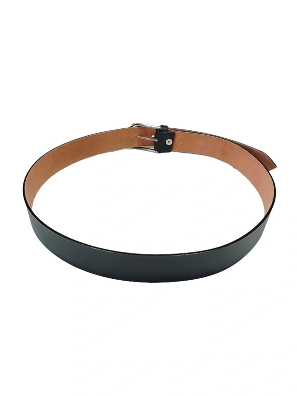 MENS PU LEATHER BLACK COLOR HEAVY KANTA BUCKLE BELT  - FREE, 6