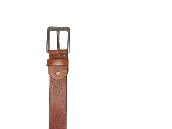 MENS GENUINE LEATHER BROWN COLOR HEAVY PIN WHOLE BUCKLE MIX SIZE BELT - FREE, 6