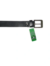 MENS GENUINE LEATHER BLACK COLOR HEAVY PIN WHOLE BUCKLE MIX SIZE BELT - FREE, 6