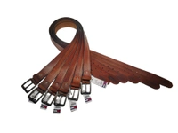 MENS GENUINE LEATHER BROWN COLOR HEAVY PIN WHOLE BUCKLE MIX SIZE BELT - FREE, 6