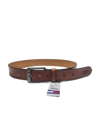 MENS GENUINE LEATHER BROWN COLOR HEAVY PIN WHOLE BUCKLE MIX SIZE BELT - FREE, 6