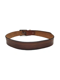 MENS GENUINE LEATHER BROWN COLOR HEAVY PIN WHOLE BUCKLE MIX SIZE BELT - FREE, 6