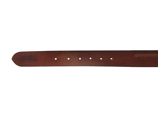 MENS GENUINE LEATHER BROWN COLOR HEAVY PIN WHOLE BUCKLE MIX SIZE BELT - FREE, 6