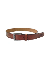 MENS  GENUINE LEATHER BROWN COLOR HEAVY KANTA BUCKLE BELT - FREE, 6