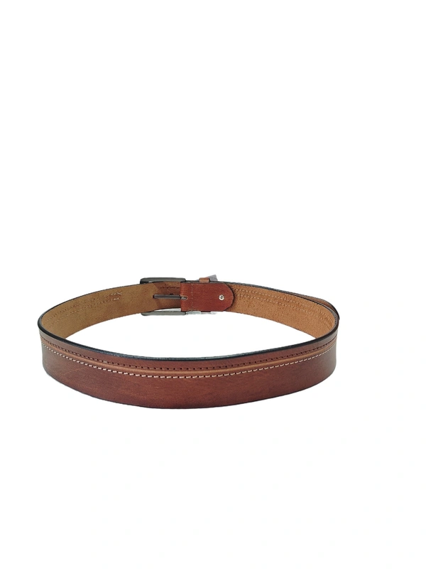 MENS  GENUINE LEATHER BROWN COLOR HEAVY KANTA BUCKLE BELT - FREE, 6