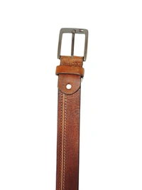 MENS  GENUINE LEATHER BROWN COLOR HEAVY KANTA BUCKLE BELT - FREE, 6