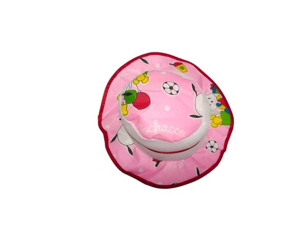 KIDS GIRLS ROUND STYLE PRINTED COTTON HAT FITTING ELASTIC - FREE, 12