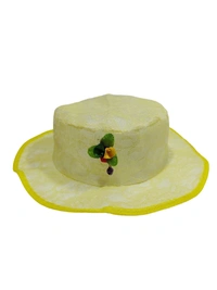 KIDS GIRLS ROUND STYLE PRINTED COTTON HAT FITTING ELASTIC - FREE, 12