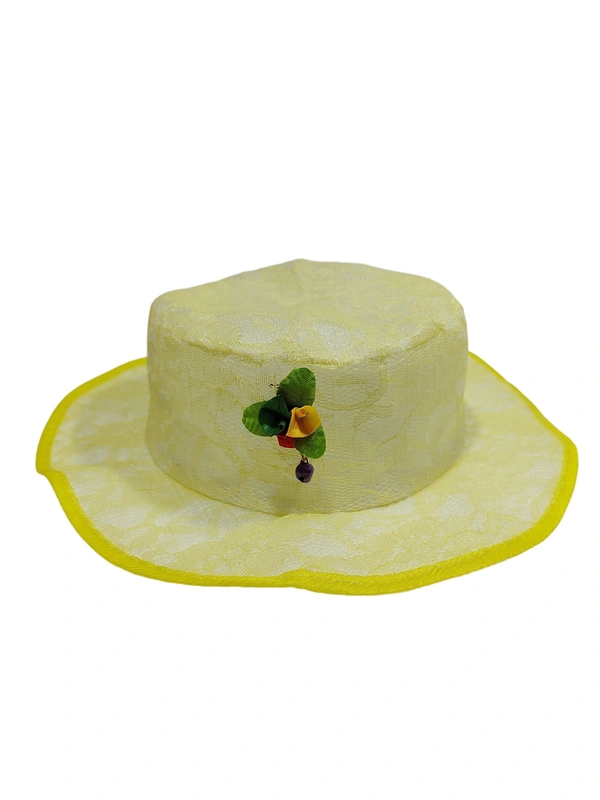 KIDS GIRLS ROUND STYLE PRINTED COTTON HAT FITTING ELASTIC - FREE, 12