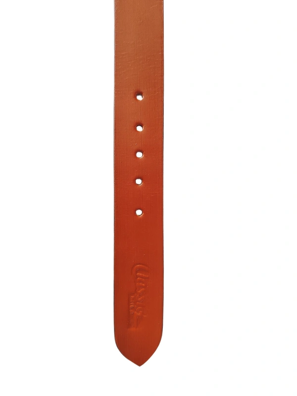 40 MM MENS GENUINE LEATHER TAN COLOR EMBOSSED DESIGN BELT SIZE 40-50(6 SIZE) - FREE, 6