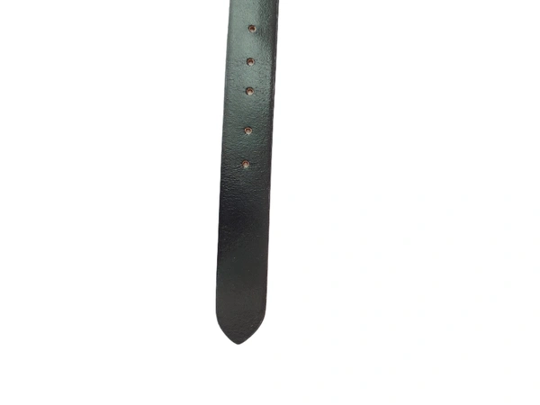 MENS GENUINE LEATHER BLACK COLOR HEAVY KANTA BUCKLE BELT - FREE, 6