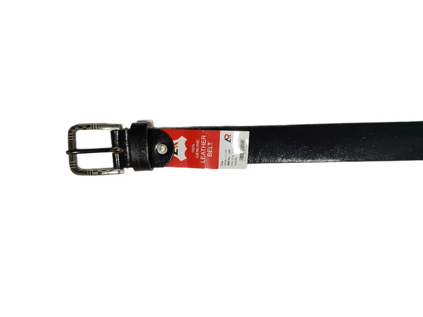 MENS GENUINE LEATHER BLACK COLOR HEAVY KANTA BUCKLE BELT - FREE, 6