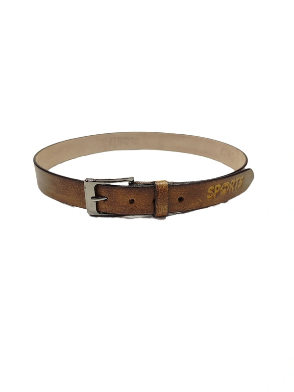 KIDS GENUINE LEATHER TAN  COLOR HEAVY KANTA BUCKLE BELT  - FREE, 6