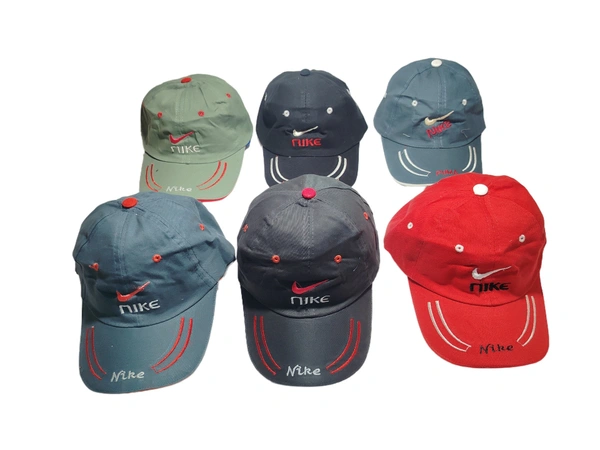 MEN'S EMBROIDERED DESIGN COTTON CAPS FITTING -VELCRO   - FREE, 6