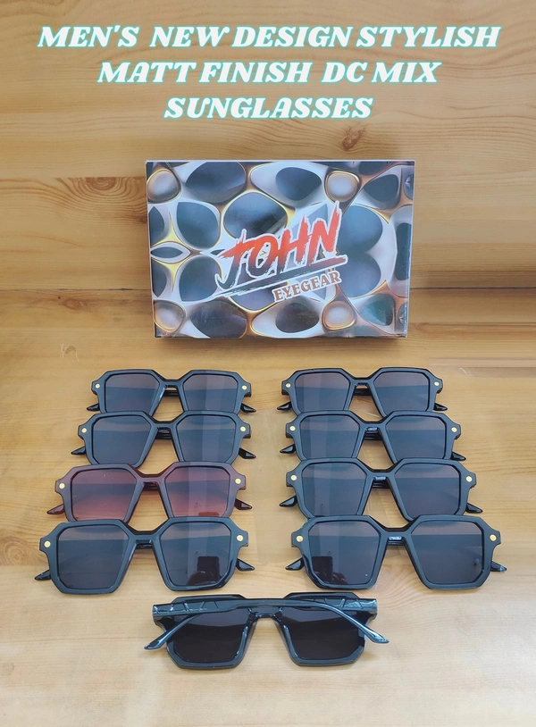 MENS MEW DESIGN STYLISH METAL FRAME DC MIX ROUND SUNGLASS - FREE, 12