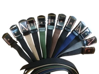 MENS NEW DESIGN ARMY BUCKLE MIX COLOR NYLON BELT  - FREE, 12