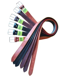 MENS PU LEATHER MIX COLOR KANTA BUCKLE BELT - FREE, 12