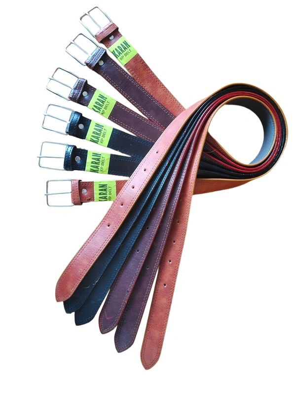 MENS PU LEATHER MIX COLOR KANTA BUCKLE BELT - FREE, 12