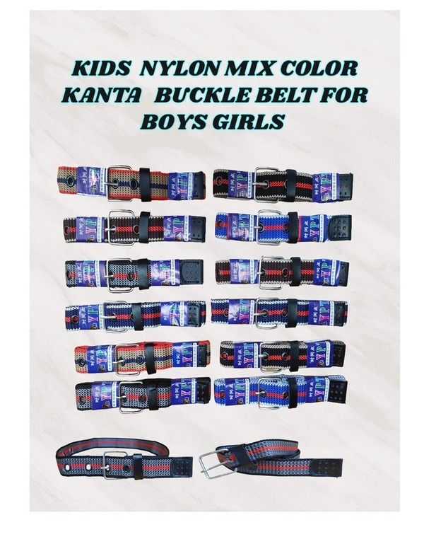 KIDS NYLON MIX COLOR NEW DESIGN KANTA BUCKLE BELT  - FREE, 06