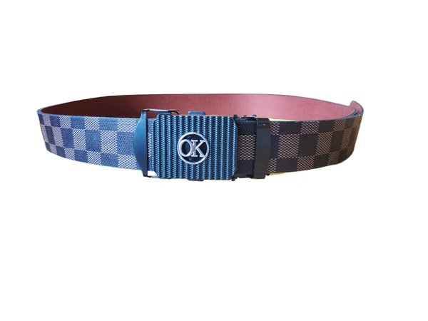 MENS PU LEATHER MIX  COLOR ARMY  BUCKLE  BELT - FREE, 06