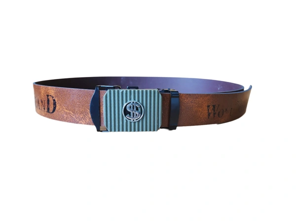 MENS PU LEATHER BROWN  COLOR ARMY  BUCKLE  BELT - REE, 6