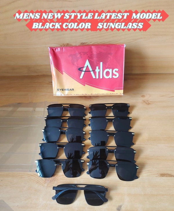 MENS NEW STYLISH LATEST MODEL BLACK MIX SUNGLASSES - FREE, 12