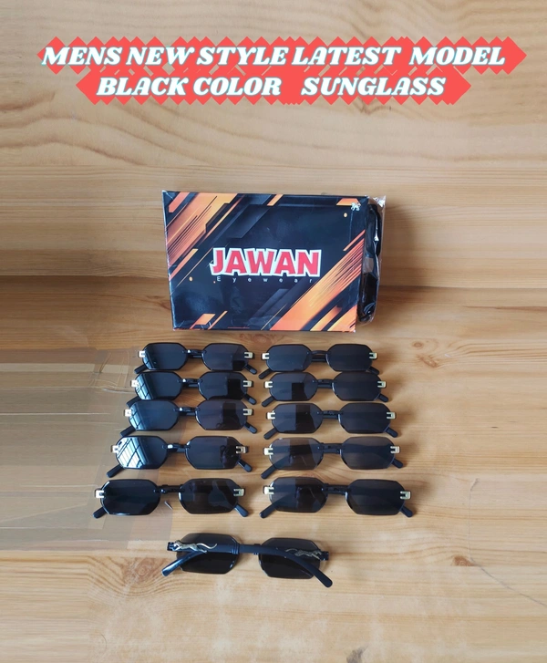 MENS NEW STYLISH LATEST MODEL BLACK MIX SUNGLASSES - FREE, 12