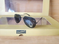 MENS NEW LATEST MODEL DAVIDSON AVIATOR BLACK SUNGLASSES - FREE, 06