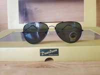 MENS NEW LATEST MODEL DAVIDSON AVIATOR BLACK SUNGLASSES - FREE, 06