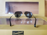 MENS NEW LATEST MODEL DAVIDSON AVIATOR BLACK SUNGLASSES - FREE, 06