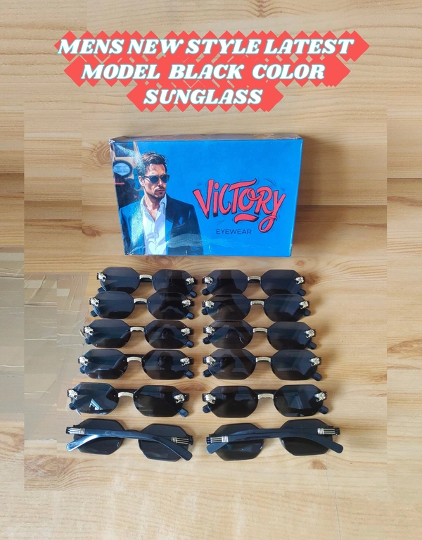 MENS NEW STYLISH LATEST MODEL BLACK MIX SUNGLASSES - FREE, 12