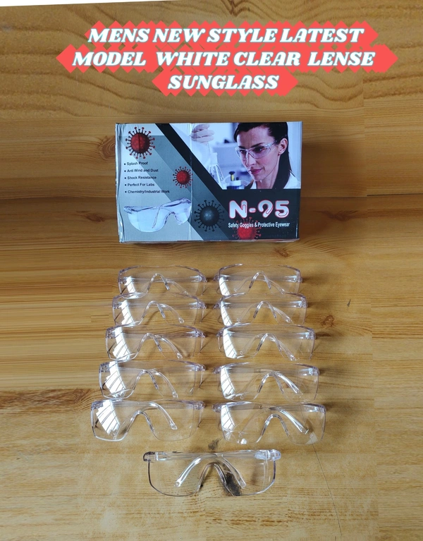 MENS NEW STYLE LATEST MODEL WHITE CLEAR LENSE SUNGLASSES  - FREE, 12