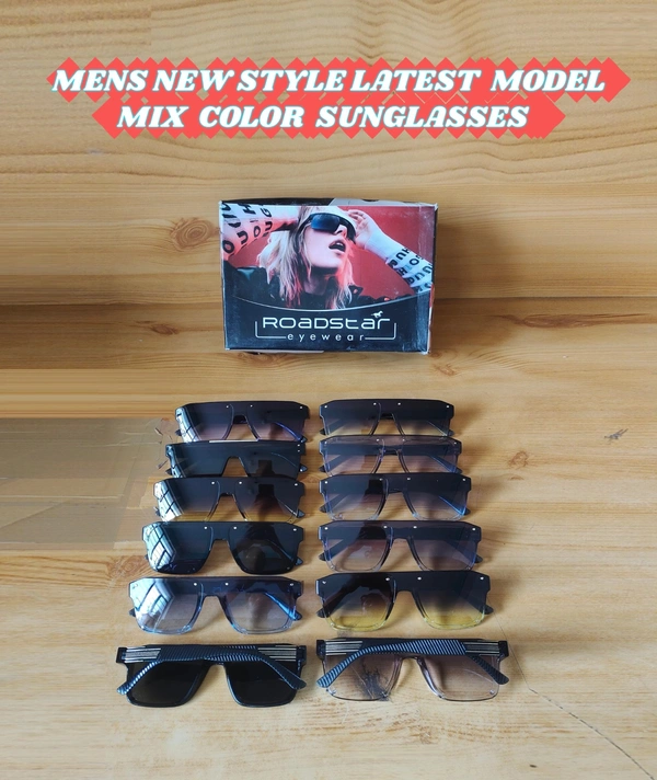 MENS NEW STYLISH LATEST MODEL  MIX SUNGLASSES - FREE, 12