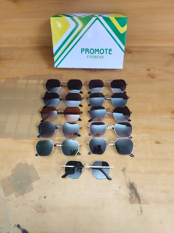 MENS NEW STYLISH LATEST MODEL MIX COLOR ROUND METAL SUNGLASSES - FREE, 12