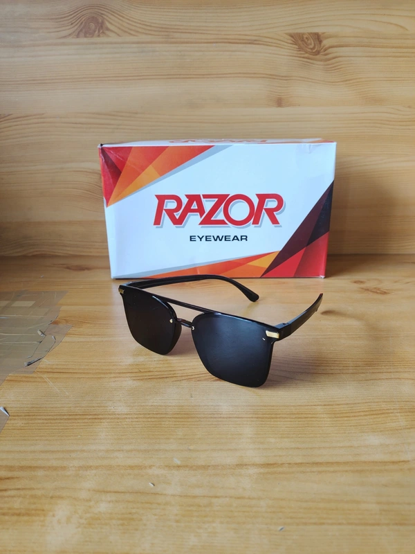 MENS NEW STYLISH LATEST MODEL BLACK MIX SUNGLASSES - FREE, 12
