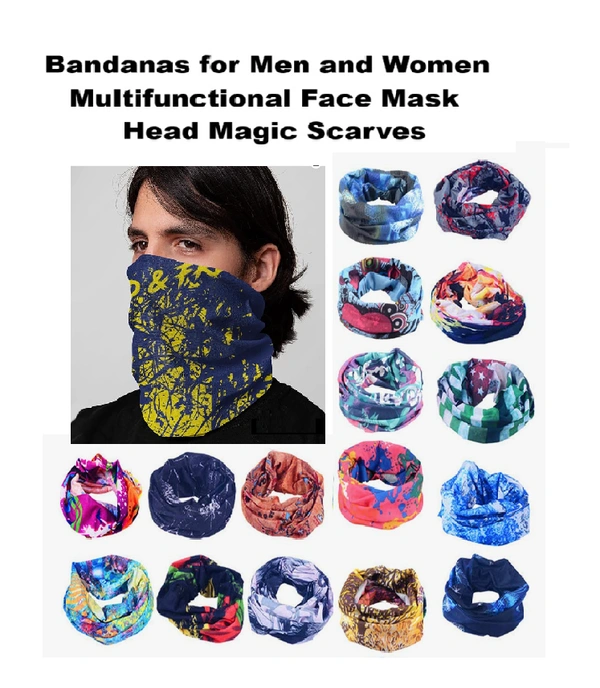  Bandanas for Men and Women Multifunctional Face Mask Head Scarf Balaclava Magic Scarves Sweatband - FREE, 10